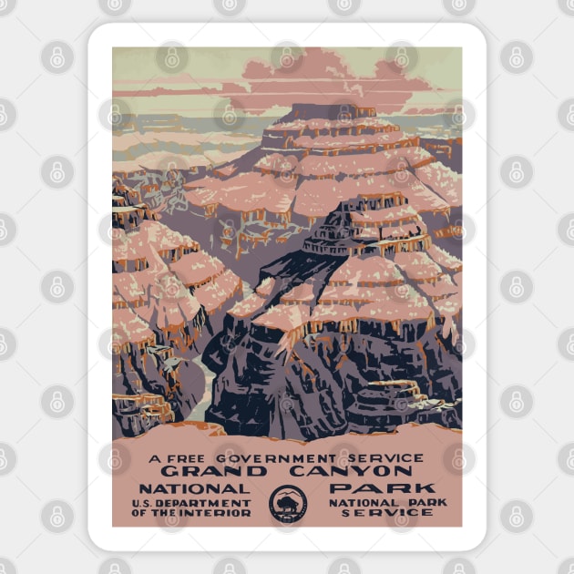 Grand Canyon - Vintage Travel Poster Sticker by Culturio